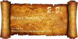 Rozsi Demjén névjegykártya